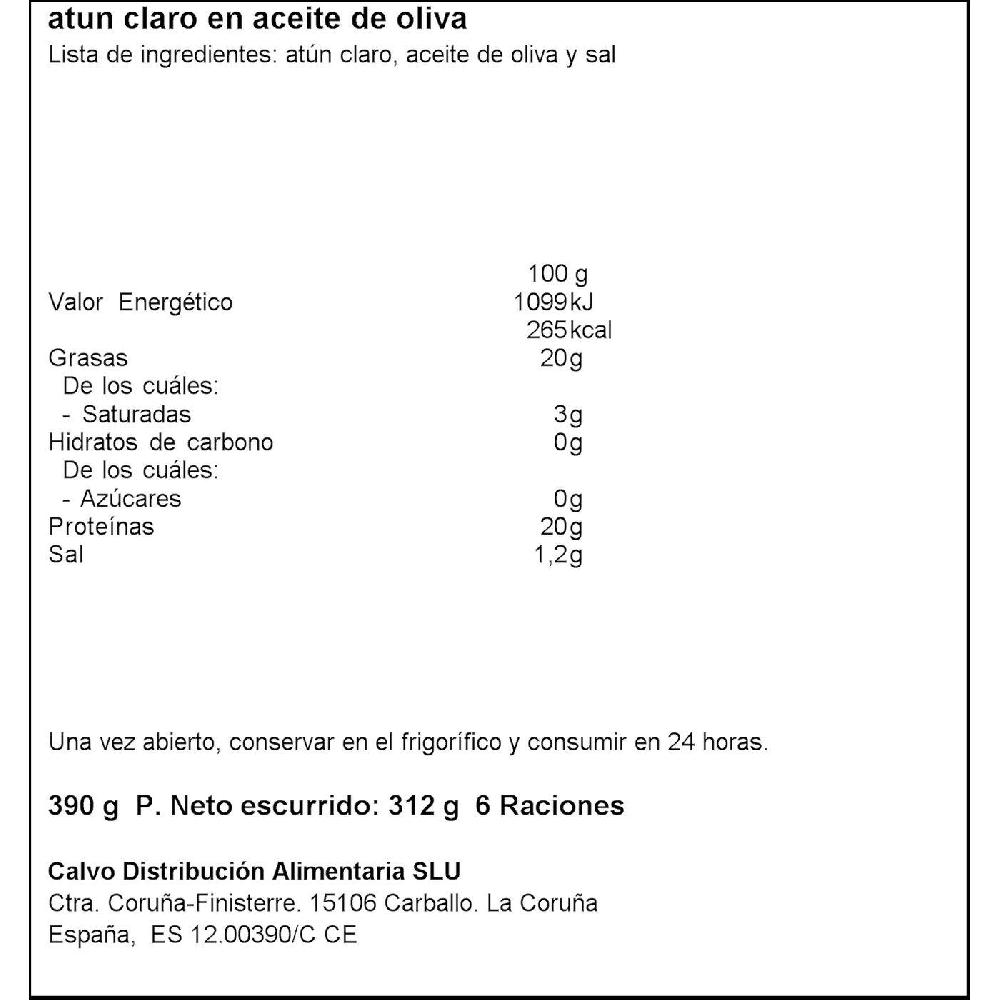 Eroski Atún claro en aceite de oliva CALVO pack 6x65 g En oferta