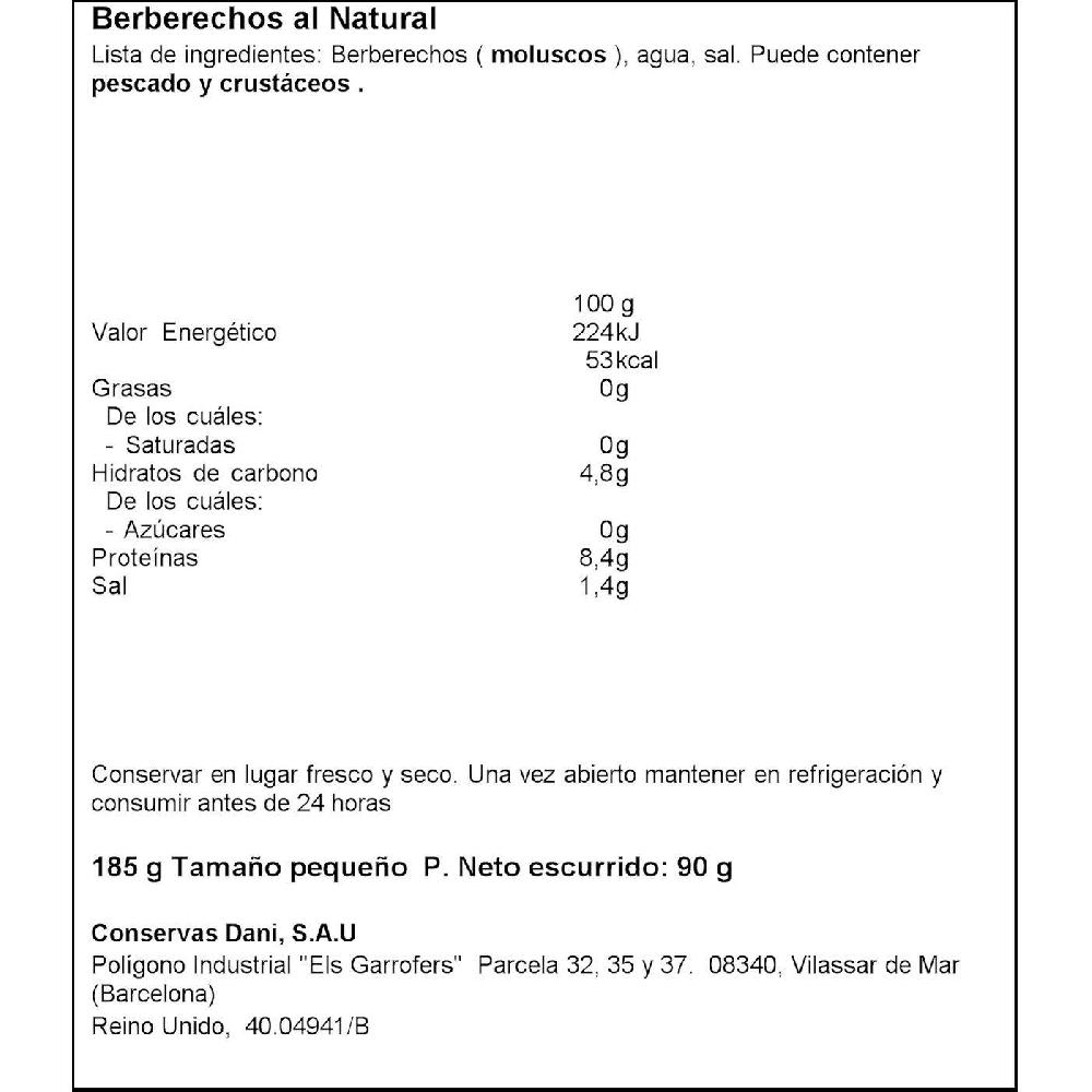 Eroski Berberecho DANI lata 90 g Oferta especial