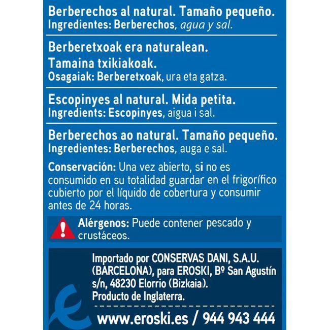 Eroski Berberecho 45/55 piezas EROSKI lata 63 g Últimos 3 días