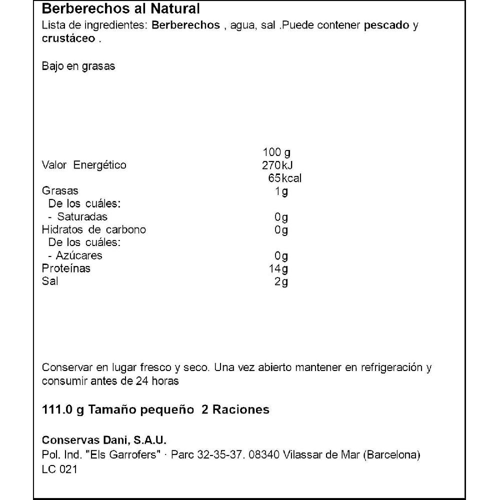 Eroski Berberecho 55/65 DANI lata 63 g ÚLTIMAS EDICIONES