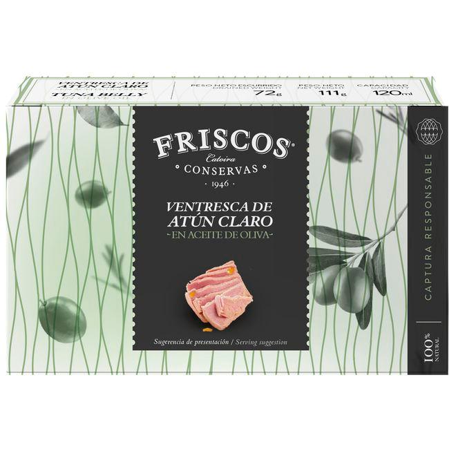 Eroski Ventresca de atún claro en aceite de oliva FRISCOS lata 111 g