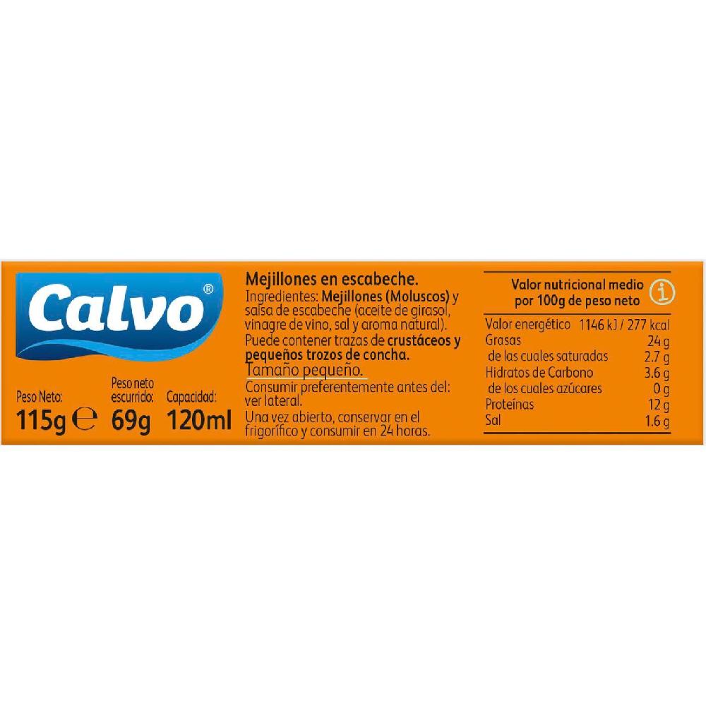 Eroski Mejillón en escabeche pequeño CALVO lata 115 g Solo queda un día