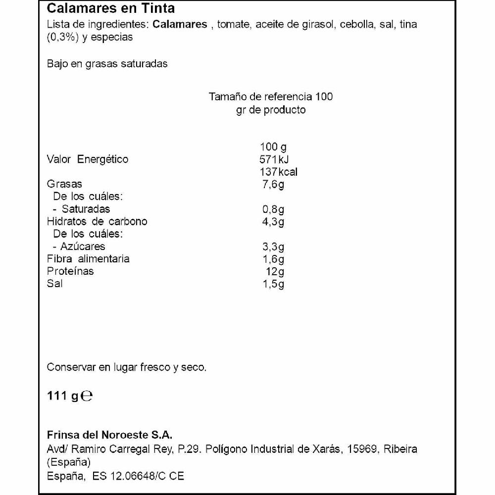 Eroski Trozos de pota en tinta RIBEIRA lata 111 g Ofertas de temporada