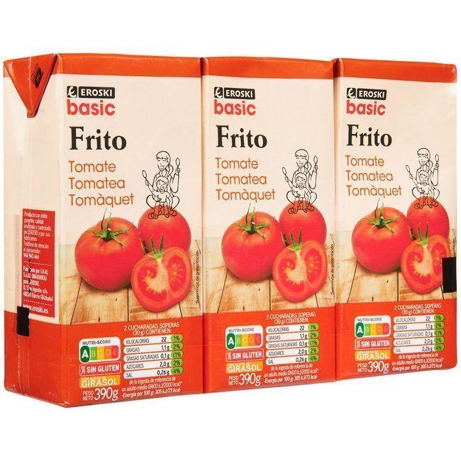 Eroski Tomate frito EROSKI basic pack 3x390 g Precio ultrabajo