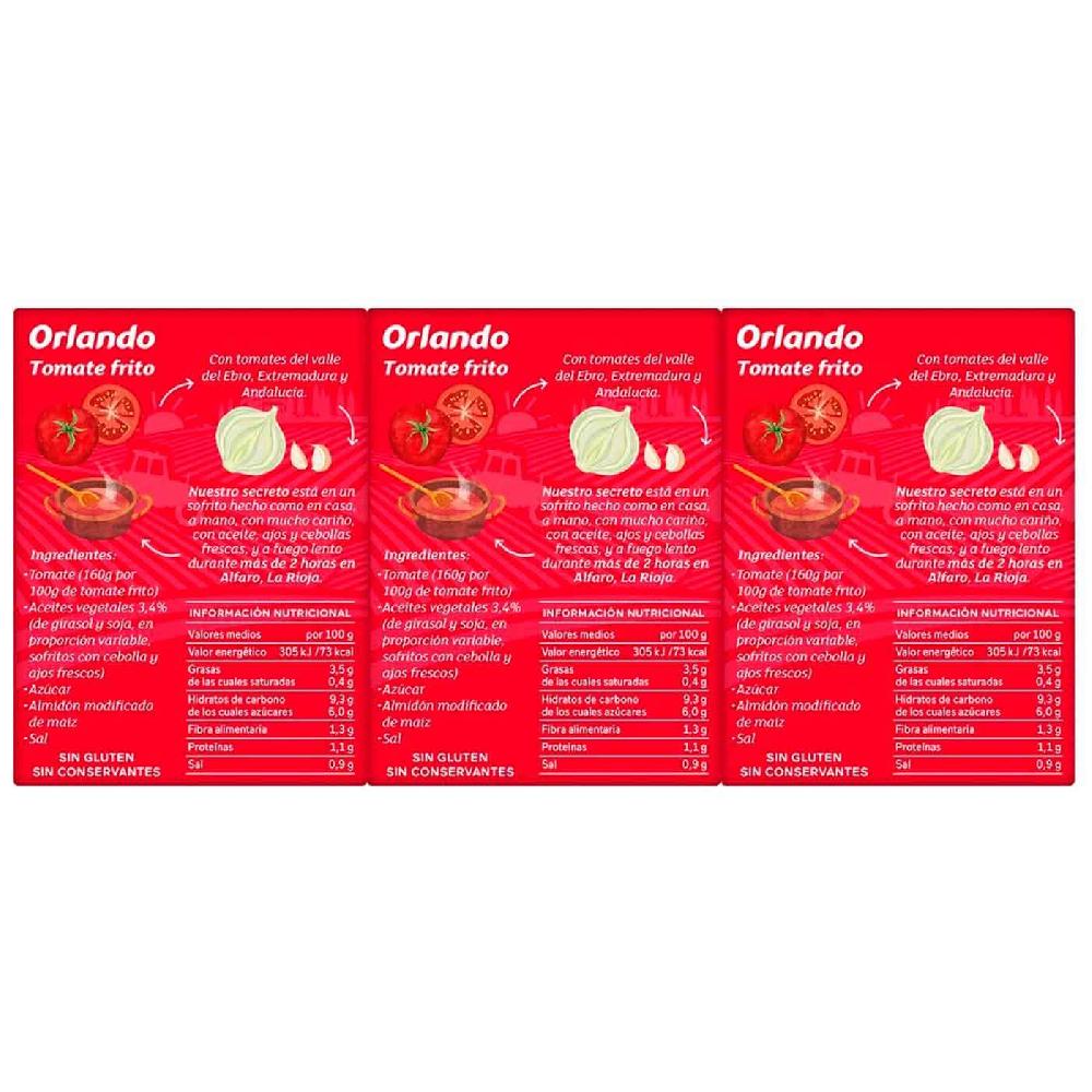 Eroski Tomate frito ORLANDO pack 3x212 g Rebajas