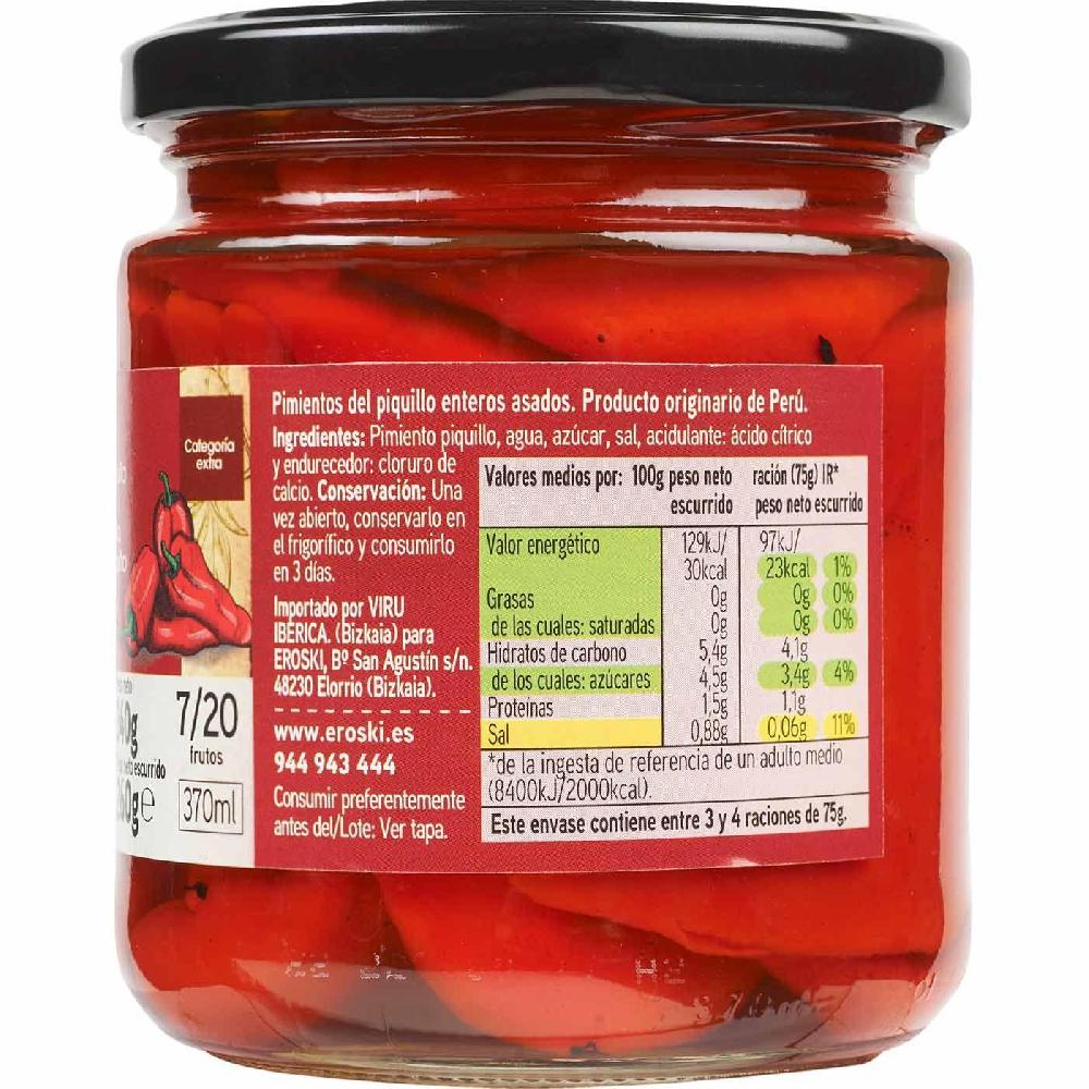 Eroski Pimiento de piquillo entero EROSKI frasco 260 g Rebajas baratas