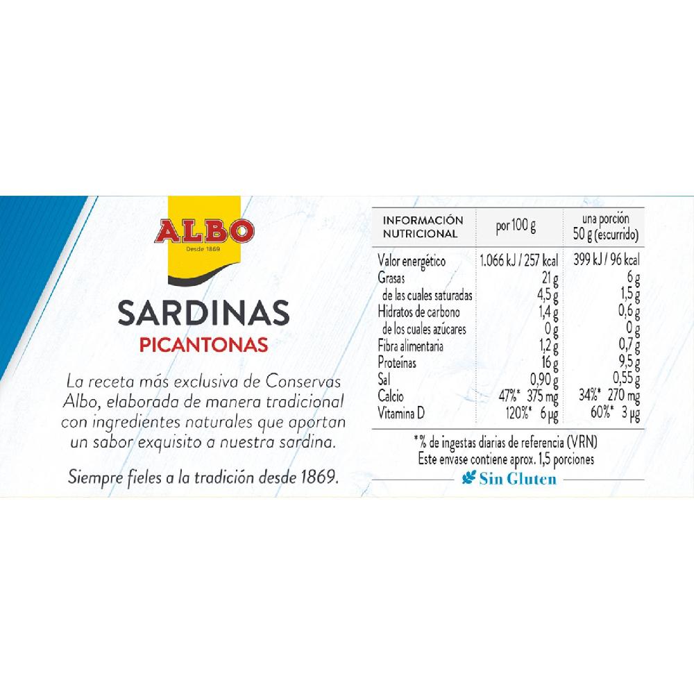 Eroski Sardina en salsa picantona ALBO lata 120 g Oferta especial