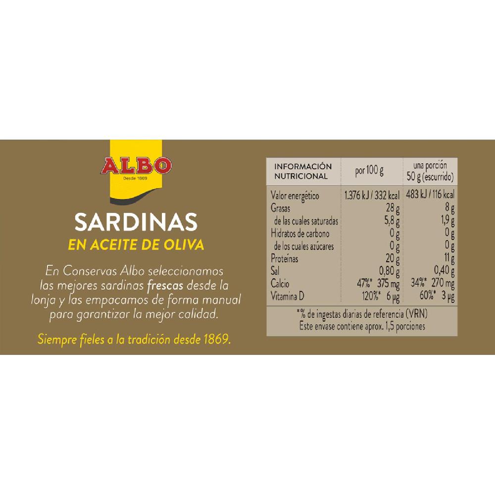 Eroski Sardina en aceite de oliva ALBO lata 120 g Envío gratis
