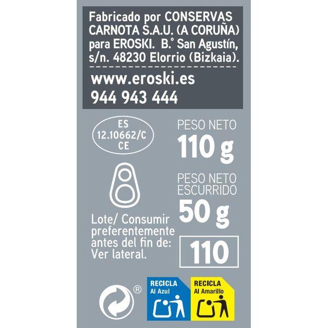Eroski Plata del Cantábrico en aceite de oliva EROSKI lata 110 g Últimos 3 días