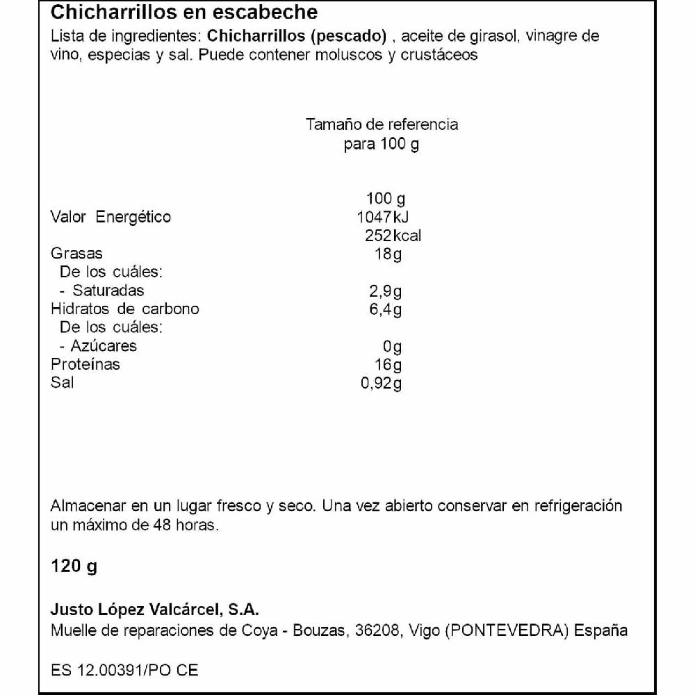 Eroski Chicharrillos en escabeche VIGILANTE lata 120 g Último día