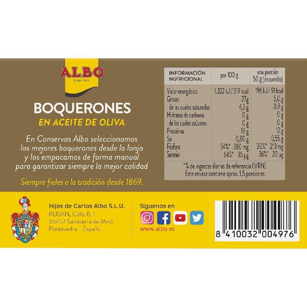 Eroski Boquerón en aceite de oliva ALBO lata 120 g Promoción por tiempo limitado