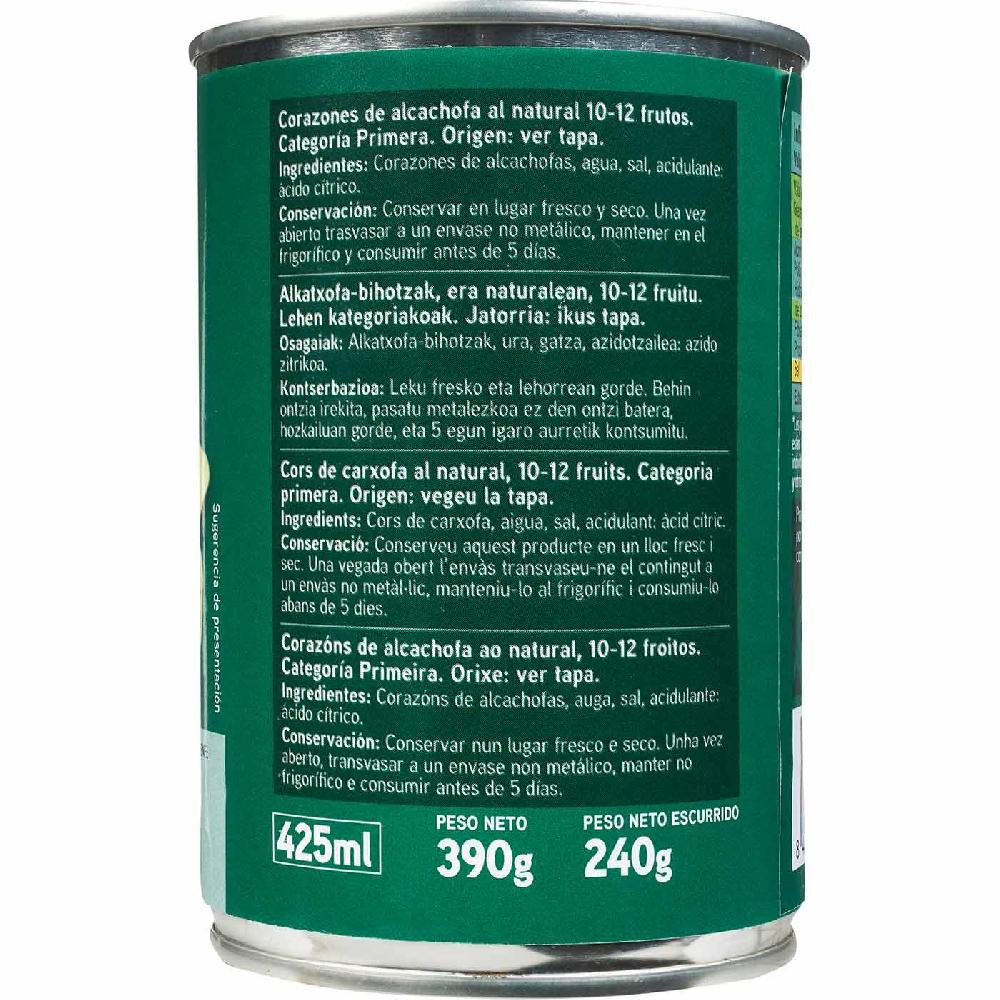 Eroski Corazón alcachofa al natural 10/12 frutos EROSKI lata 240 g Oferta especial de fábrica