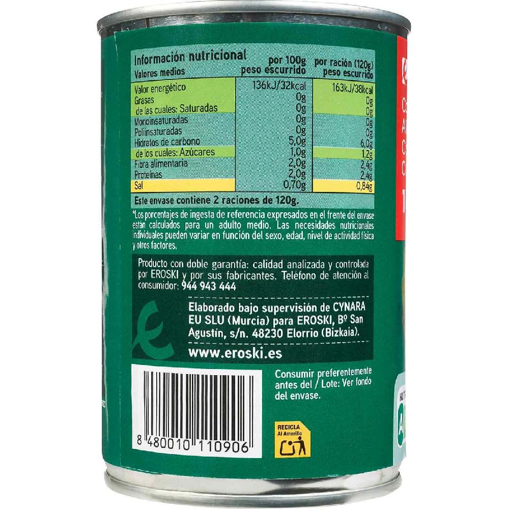 Eroski Corazón alcachofa al natural 10/12 frutos EROSKI lata 240 g Oferta especial de fábrica