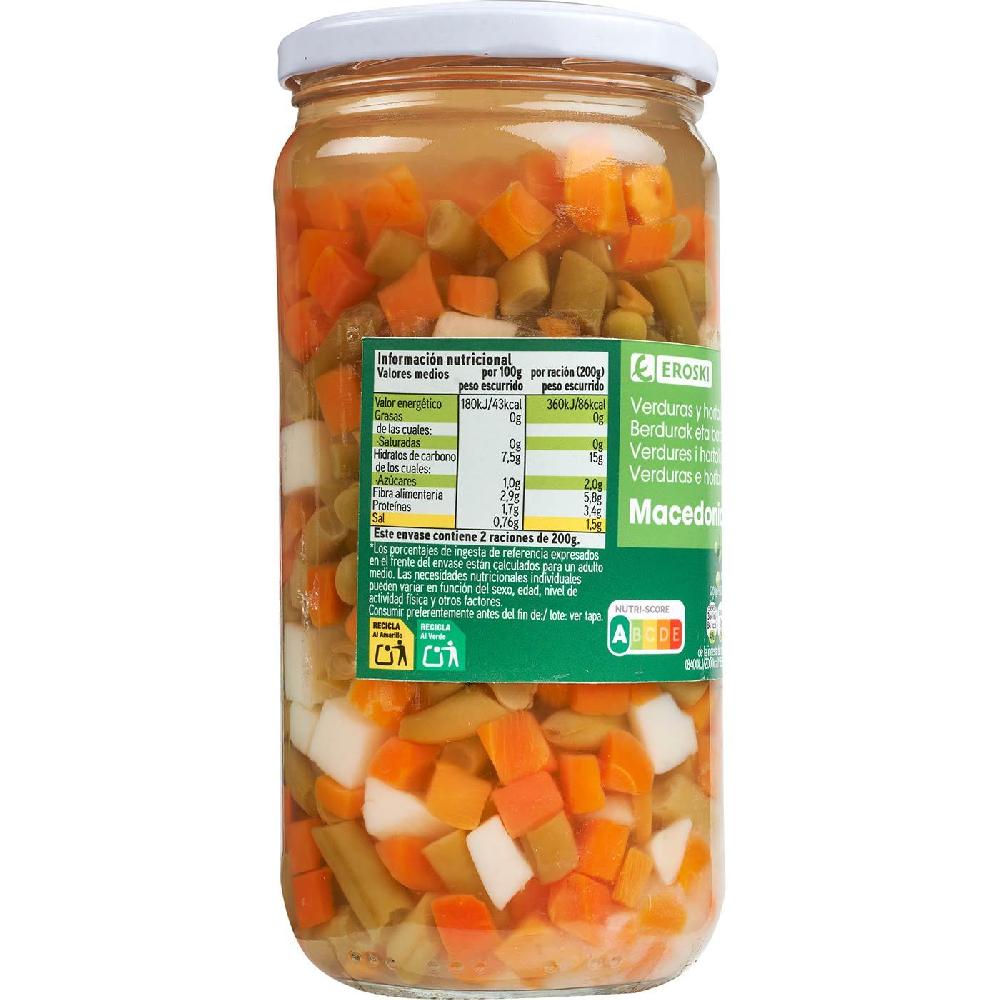 Eroski Macedonia de verduras EROSKI frasco 400 g Solo queda un día