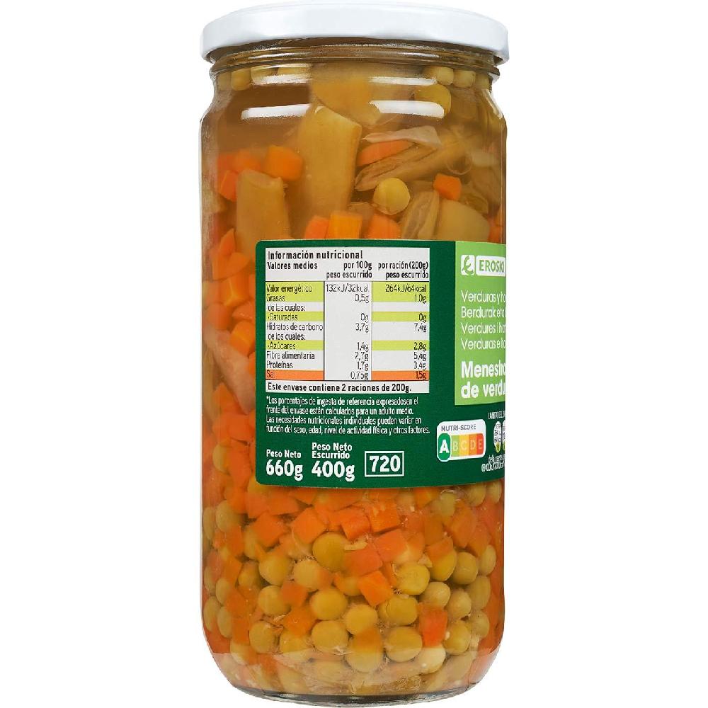 Eroski Menestra de verduras EROSKI frasco 400 g Grandes descuentos