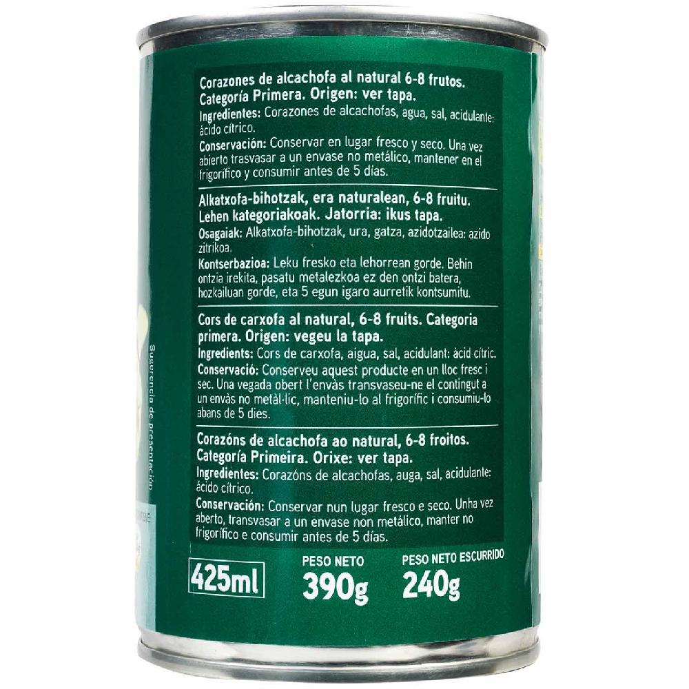 Eroski Alcachofa 6/8 frutos EROSKI lata 240 g Envío internacional gratuito