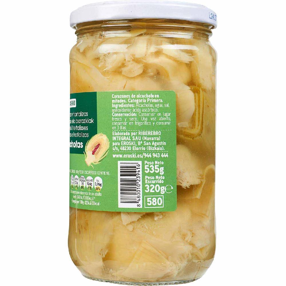 Eroski Alcachofa en mitades EROSKI frasco 320 g Limitado a 3 días