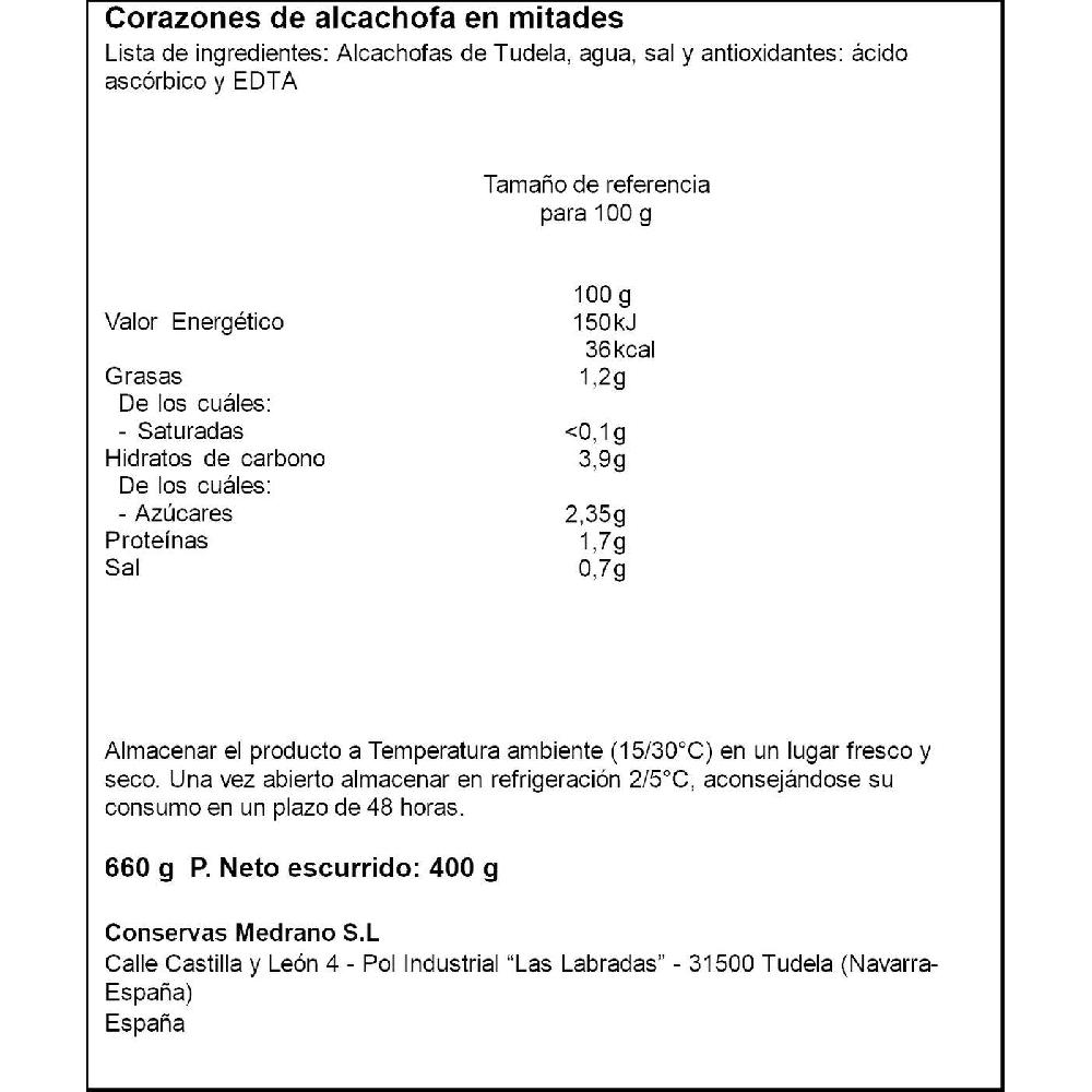 Eroski Alcachofa en mitades I.G.P. LA TUDELANA frasco 400 g Ahorra y exporta