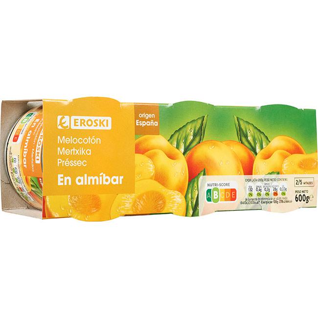 Eroski Melocotón almíbar ligero EROSKI pack 3x115 g Oferta exclusiva