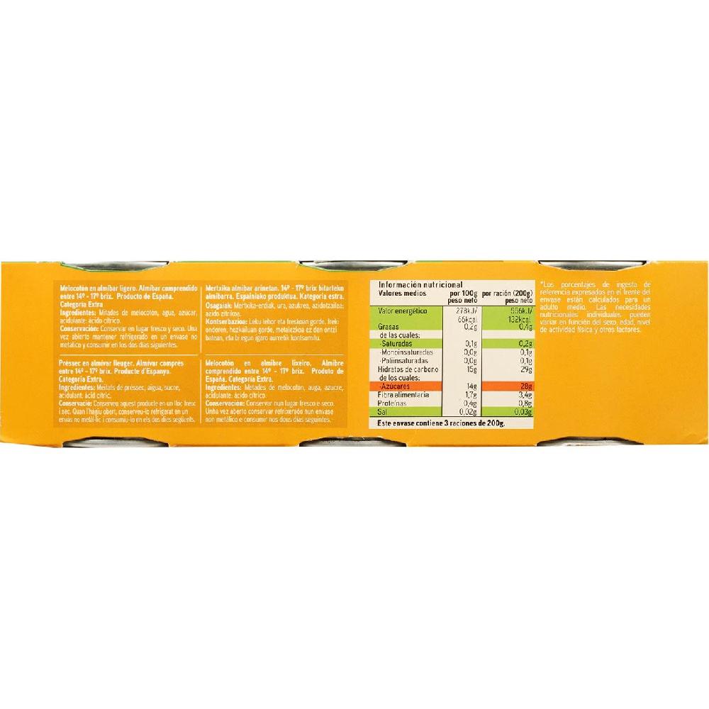Eroski Melocotón almíbar ligero EROSKI pack 3x115 g Oferta exclusiva