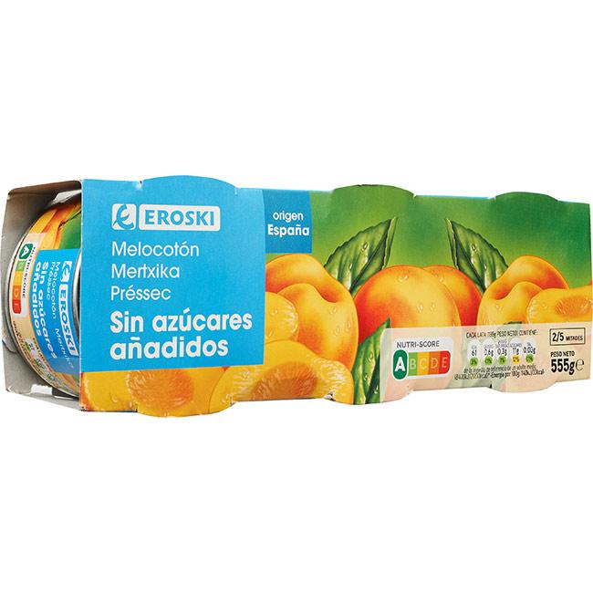 Eroski Melocotón sin azúcar EROSKI pack 3x115 g Descuento por venta flash