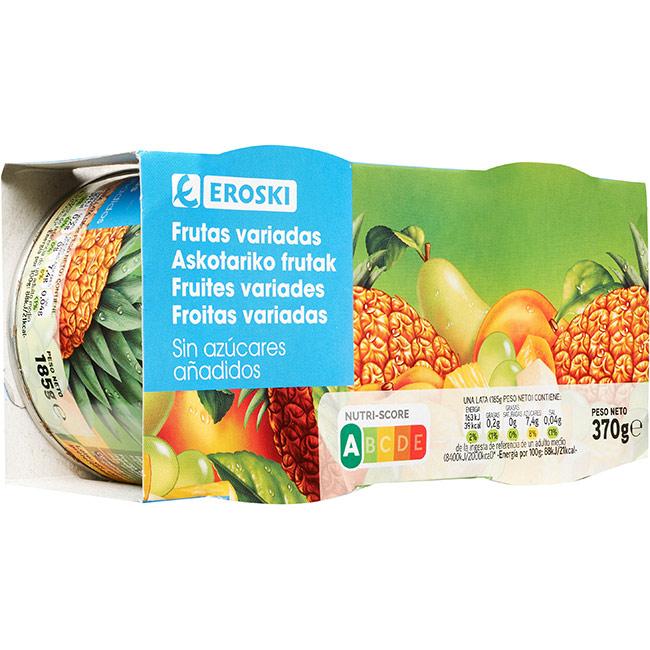 Eroski Frutas variadas sin azúcar EROSKI pack 2x115 g Rebajas de fin de temporada