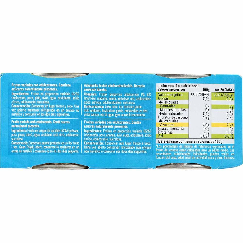 Eroski Frutas variadas sin azúcar EROSKI pack 2x115 g Rebajas de fin de temporada