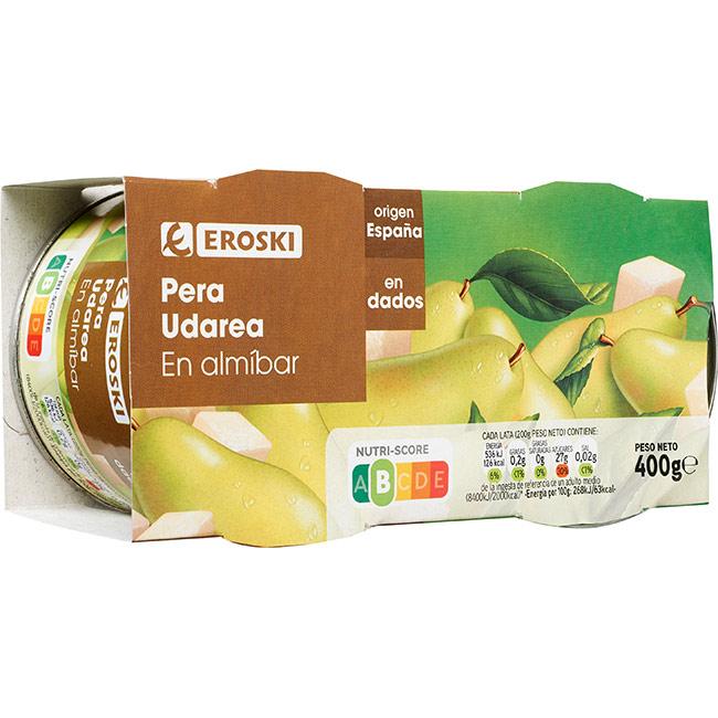 Eroski Pera en dados en almíbar EROSKI pack 2x115 g Devoluciones gratuitas