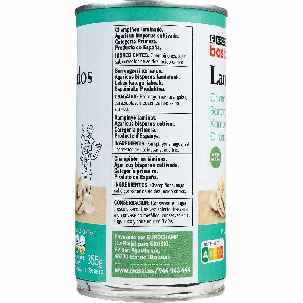 Eroski Champiñon laminado EROSKI BASIC lata 185 g En línea