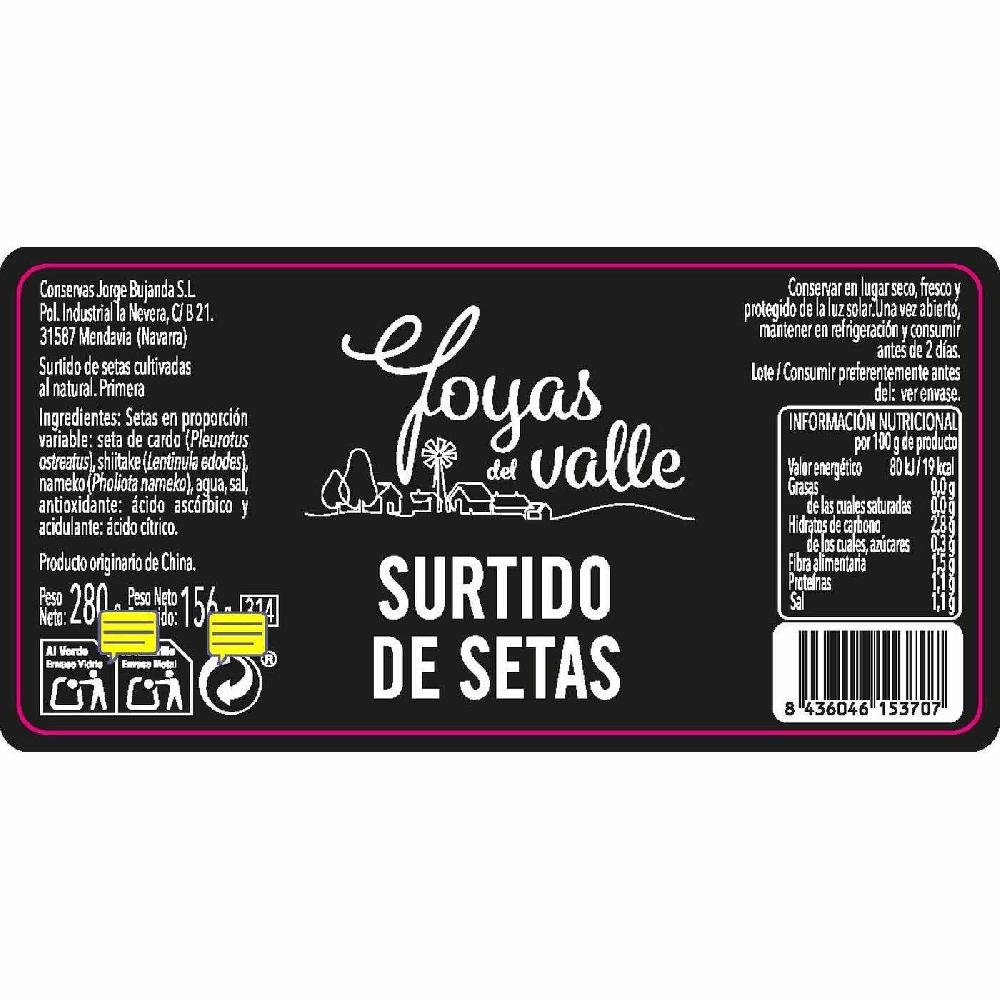 Eroski Surtido de setas JOYAS DEL VALLE frasco 156 g En oferta