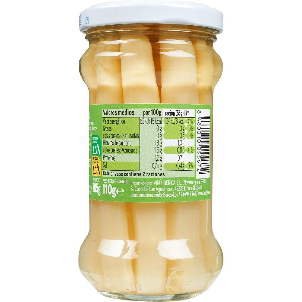 Eroski Espárrago corto grueso EROSKI frasco 110 g Ventas relámpago
