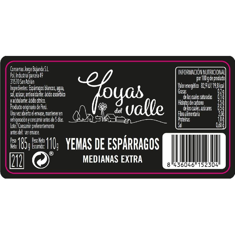 Eroski Yemas de espárrago extra medianas JOYAS DEL VALLE frasco 110 g Tienda