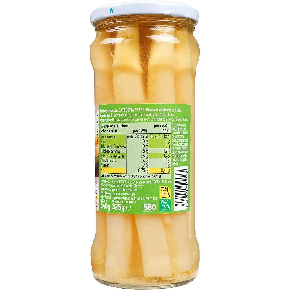 Eroski Espárrago muy grueso 9/12 piezas EROSKI frasco 325 g Tienda