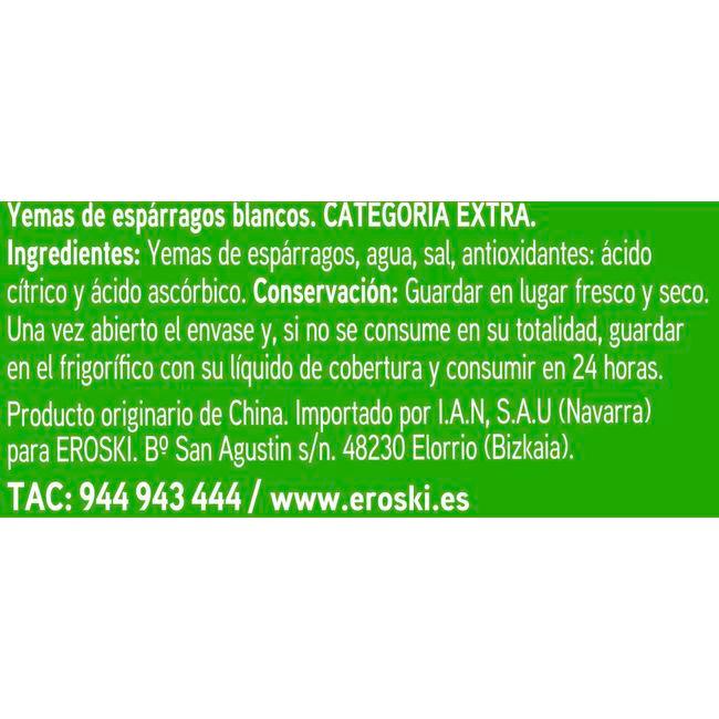 Eroski Yema de espárrago grueso EROSKI frasco 110 g Liquidación