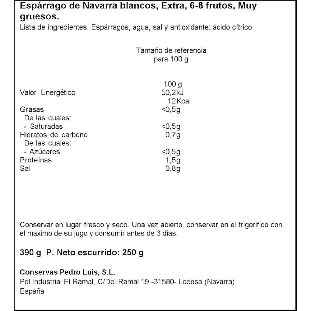 Eroski Esparrago grueso IGP Navarra 6/8 piezas PEDRO LUIS lata 250 g Oferta especial