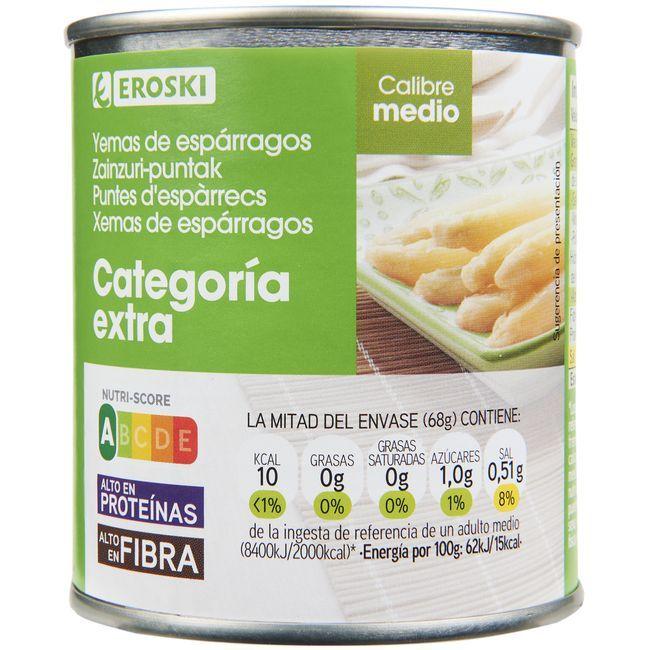 Eroski Yema de espárrago mediana EROSKI lata 135 g
