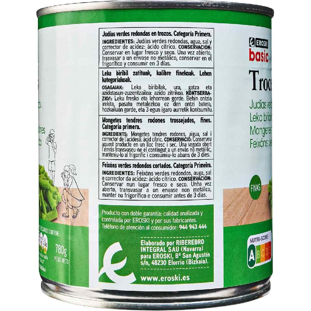 Eroski Judía fina EROSKI BASIC lata 420 g Grandes descuentos