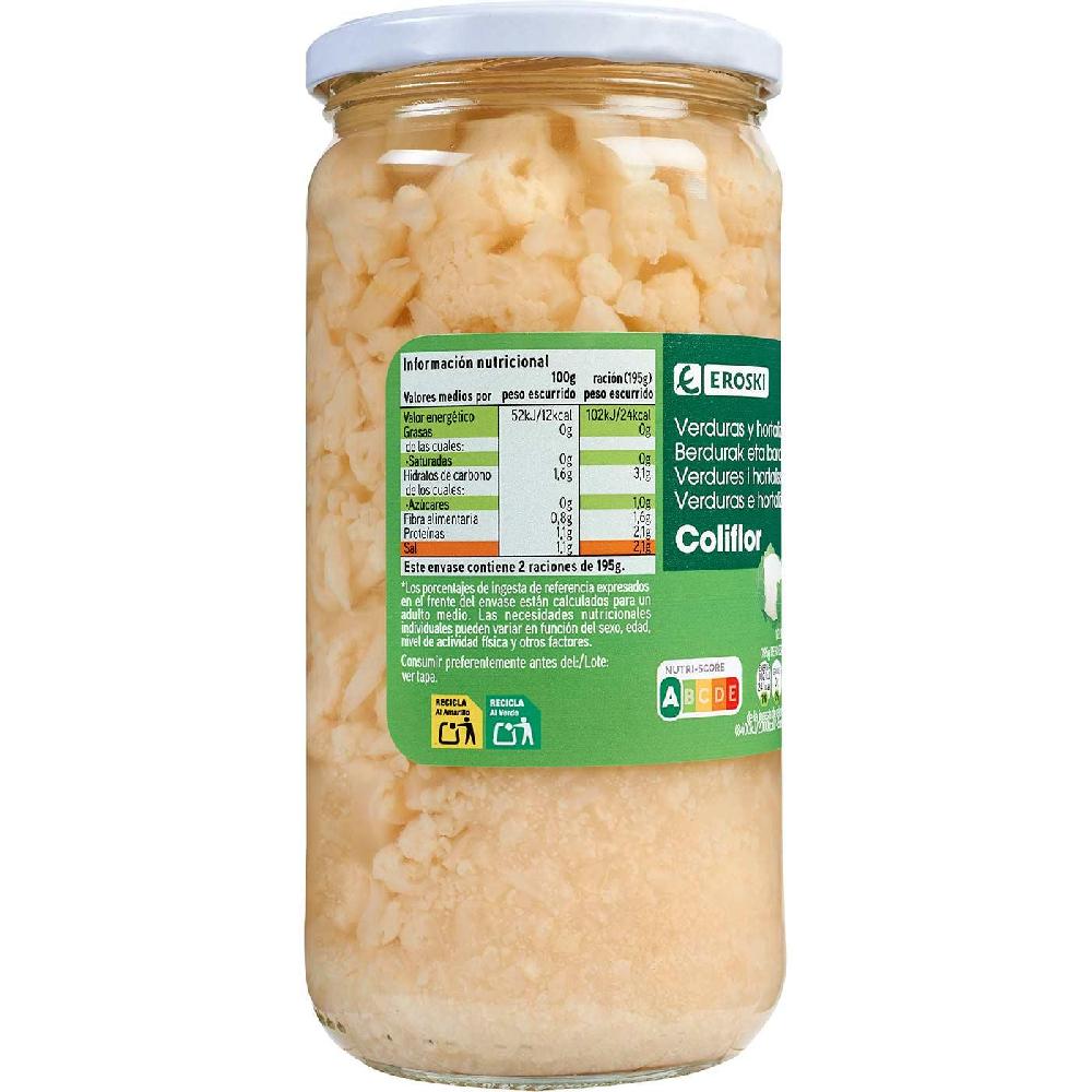 Eroski Coliflor EROSKI frasco 390 g Envío internacional gratuito
