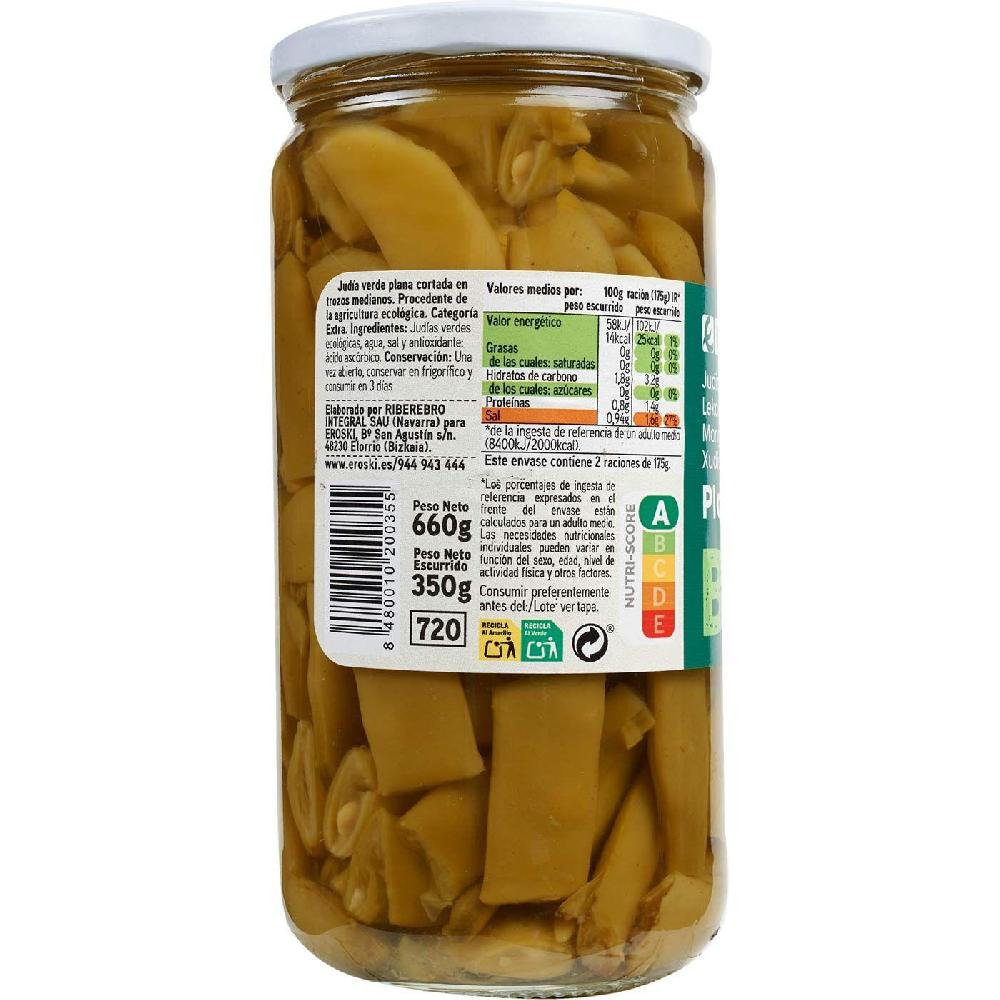 Eroski Judía verde plana EROSKI BIO frasco 350 g Limitado a 3 días
