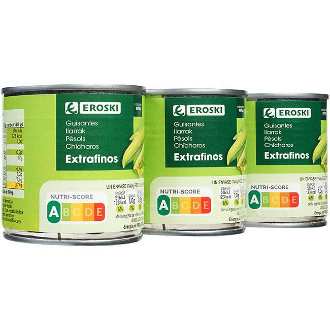 Eroski Guisante extrafino EROSKI pack 3x140 g Descuento por venta flash