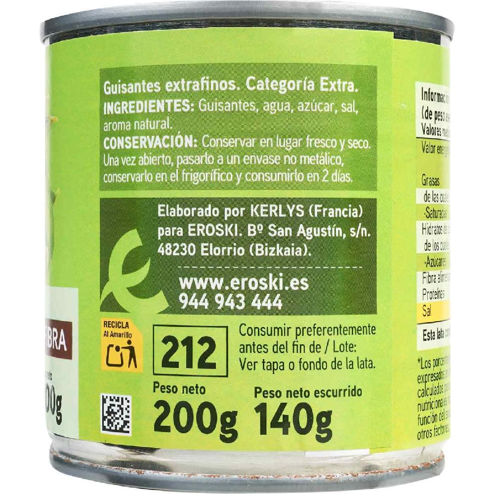 Eroski Guisante extrafino EROSKI pack 3x140 g Descuento por venta flash