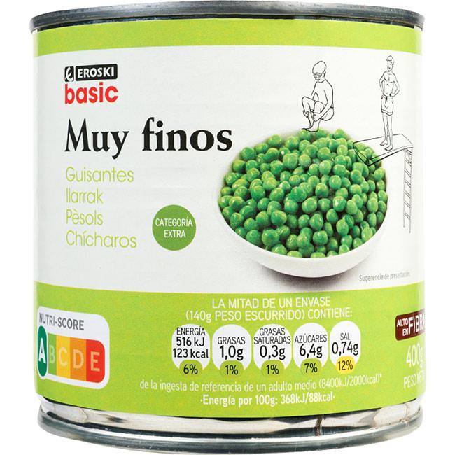Eroski Guisante muy fino EROSKI BASIC lata 280 g