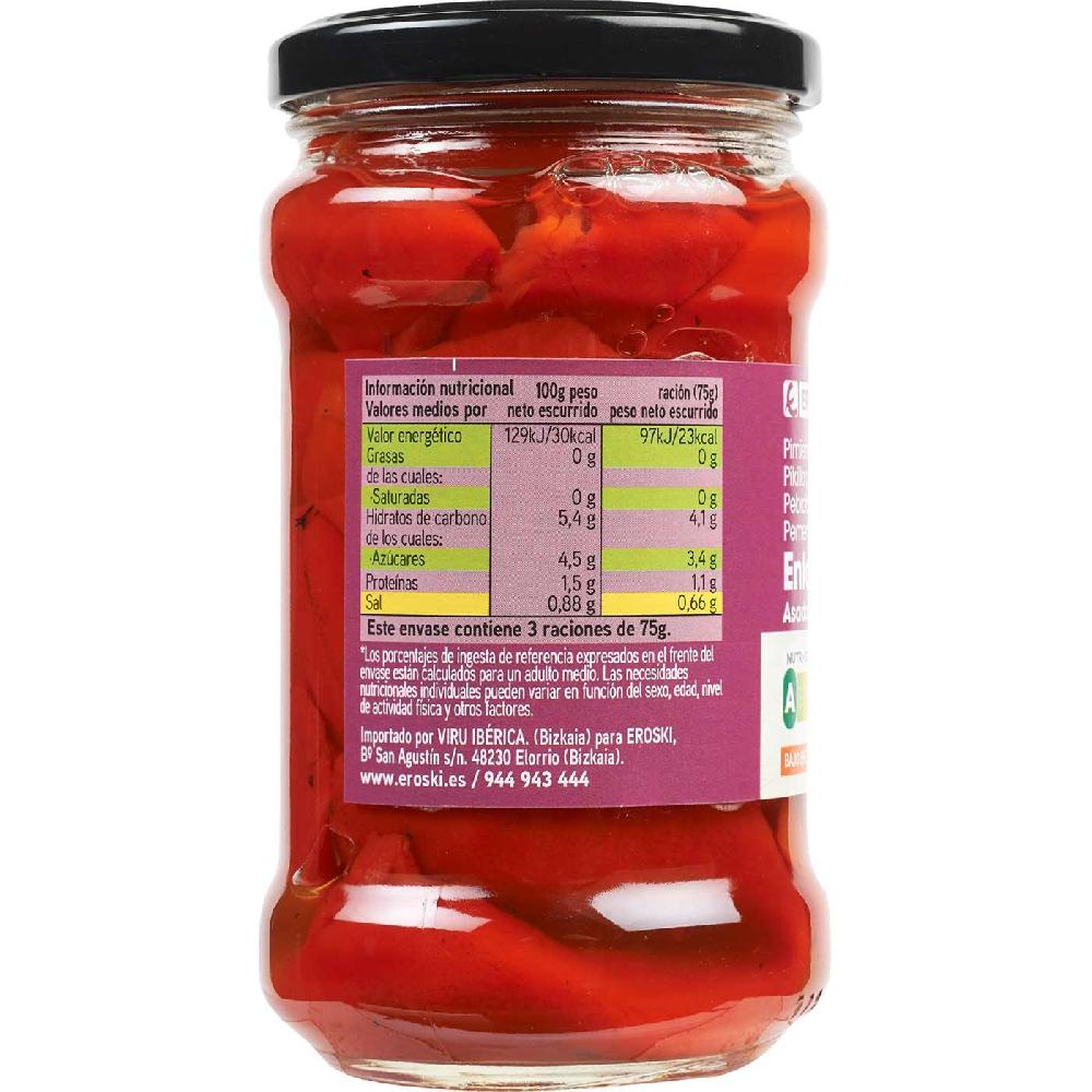 Eroski Pimiento de piquillo al ajillo EROSKI frasco 225 g Precio ultrabajo