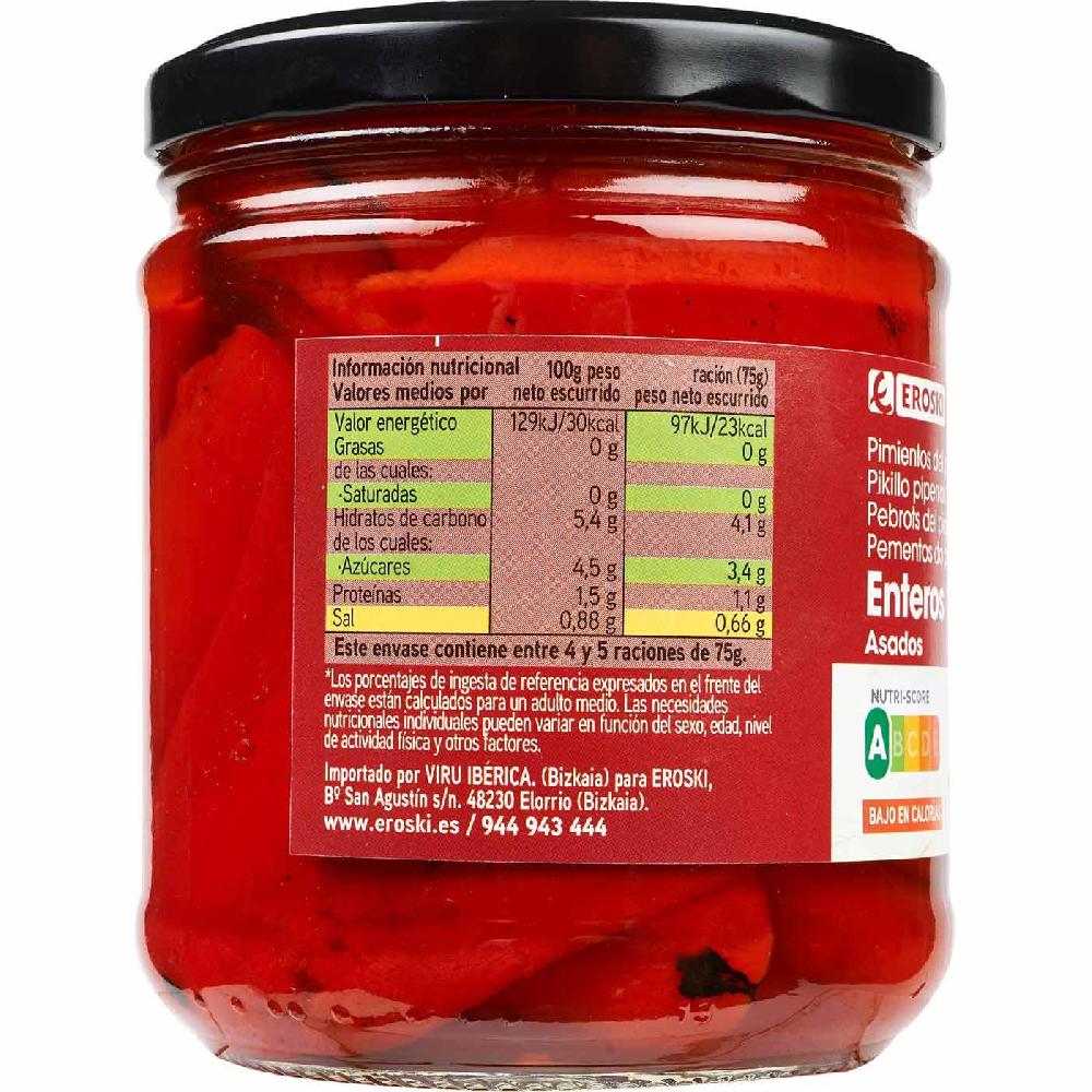 Eroski Pimiento de piquillo entero EROSKI frasco 350 g En línea
