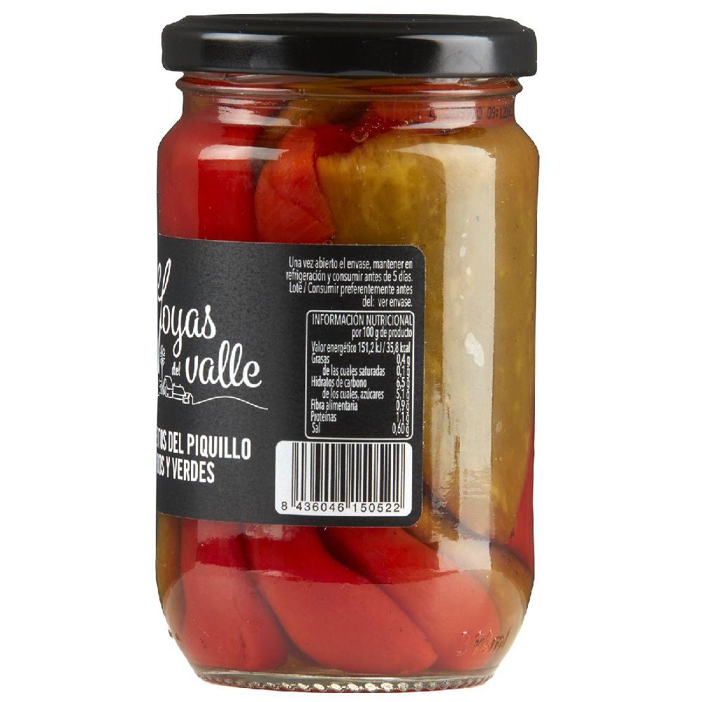 Eroski Pimiento de piquillo rojo-verde JOYAS DEL VALLE frasco 225 g Venta caliente