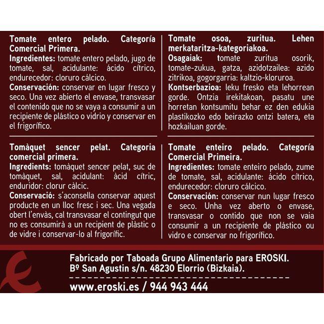 Eroski Tomate natural entero pelado EROSKI lata 780 g Promoción por tiempo limitado