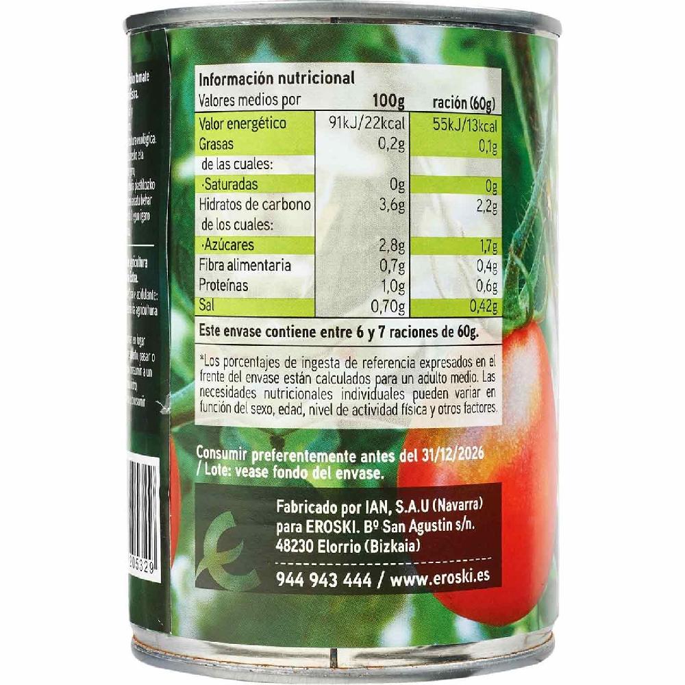 Eroski Tomate triturado ecológico EROSKI lata 400 g Oferta especial de fábrica