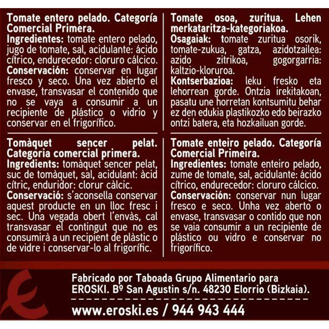 Eroski Tomate natural entero pelado EROSKI lata 390 g Grandes descuentos