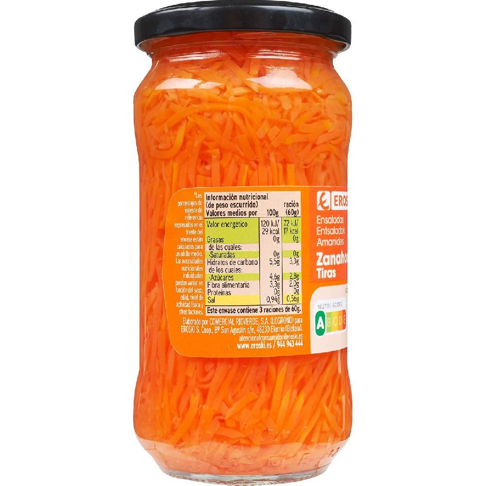 Eroski Zanahoria en tiras EROSKI frasco 180 g Envío internacional gratuito