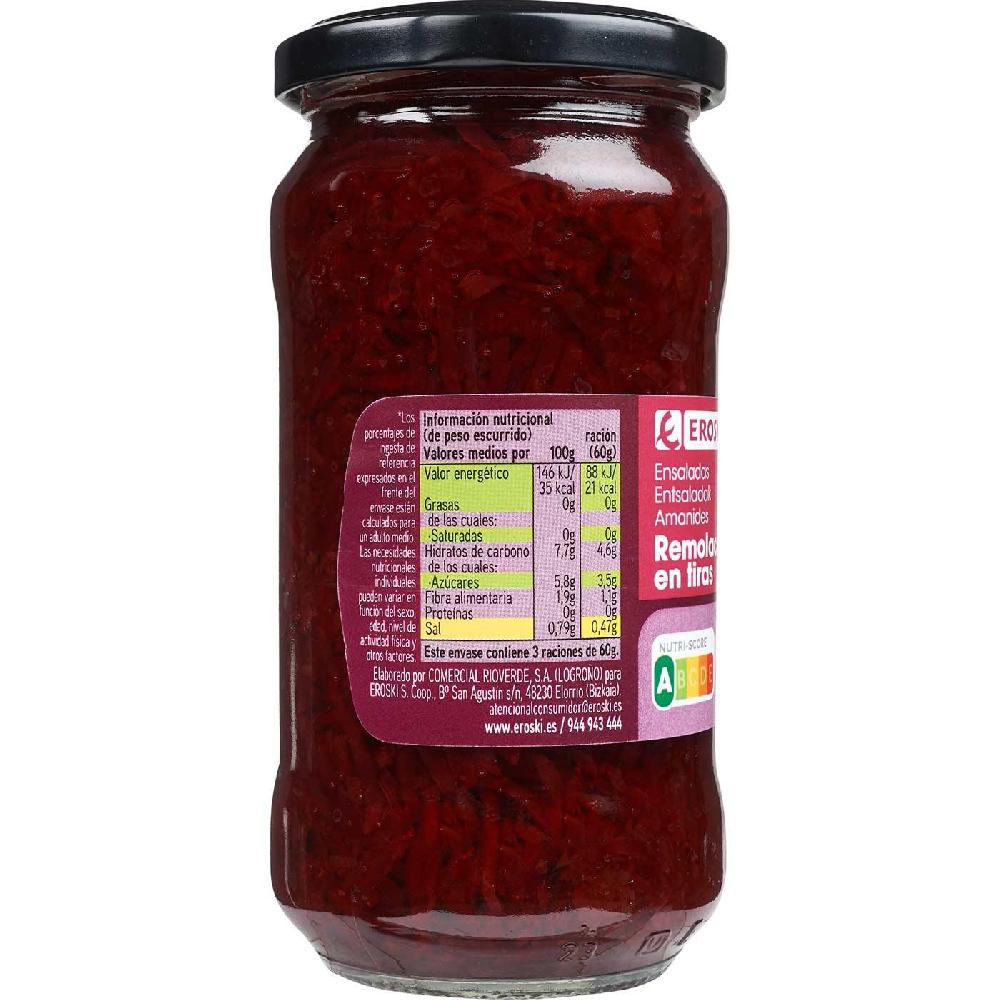 Eroski Remolacha en tiras EROSKI frasco 180 g Limitado a 3 días